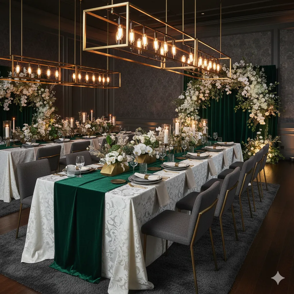 Premium event styling with sophisticated decor elements